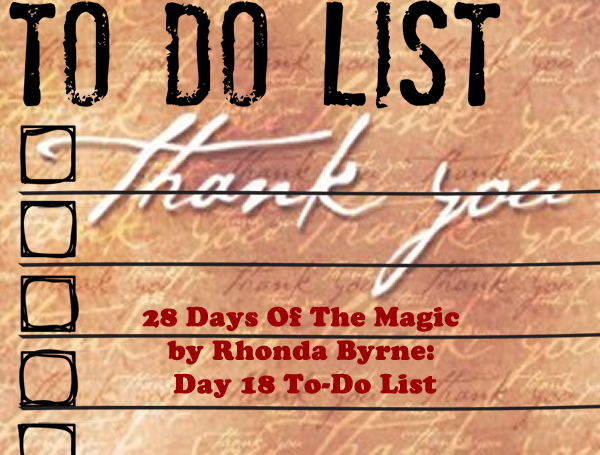 The Magic Day 18 to do list